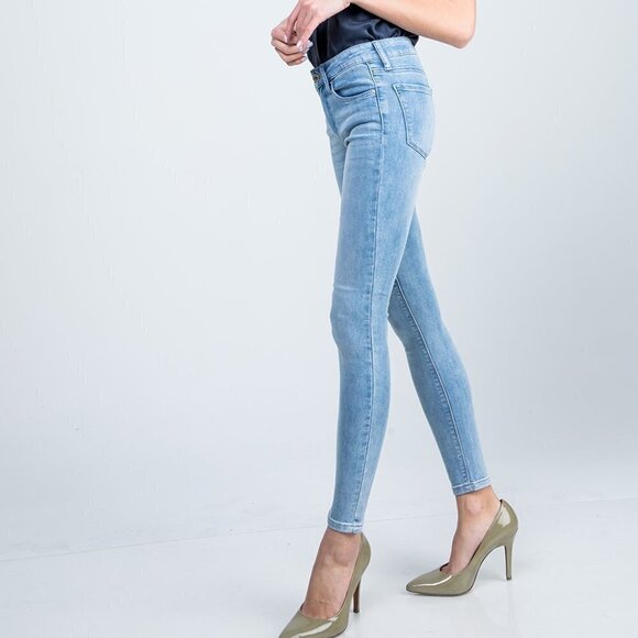 Mid Rise Light Wash Ankle Skinny Jean - Picture 3 of 3